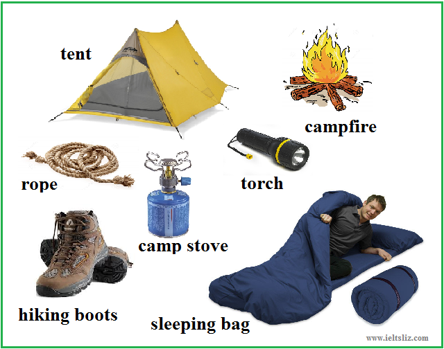 Camping Vocabulary in English - Camping Equipment Words