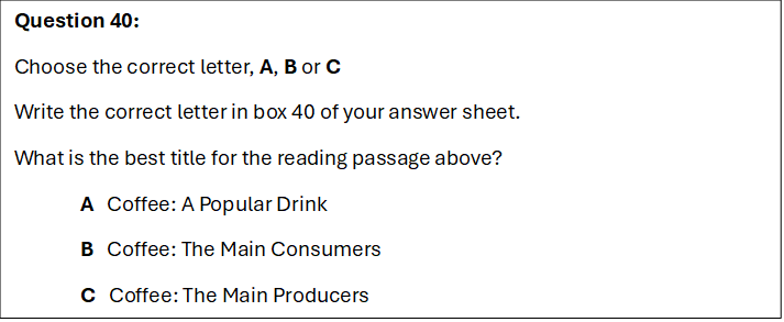 IELTS Reading Choosing a Title Question